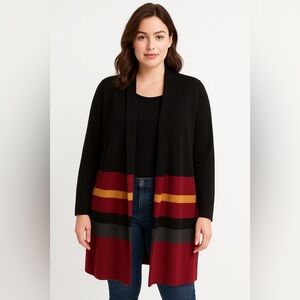 Lane Bryant Black and Red Open Cardigan - 14/16. New with tags